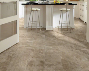 tile and stone floors in kitchen